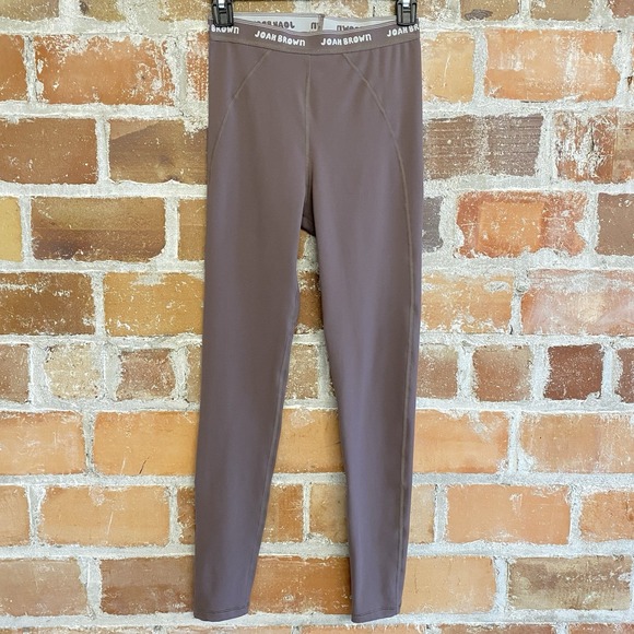 Joah Brown Pants - JOAH BROWN SUEDED Mauve THE SPORTS LEGGINGS Gym Athletic Athleisure SIZE S/M
